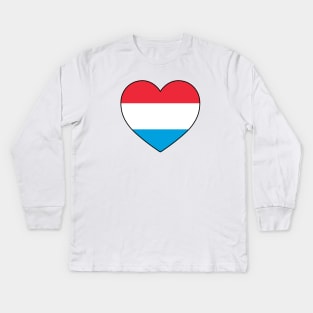 Heart - Luxembourg Kids Long Sleeve T-Shirt